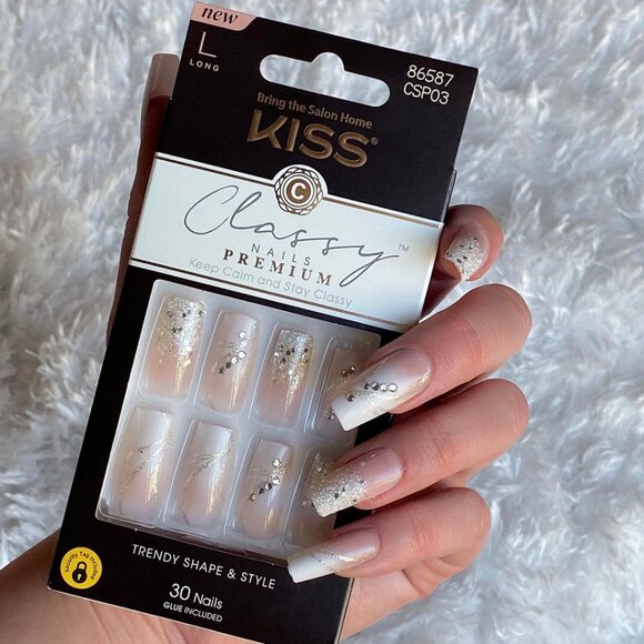 Kiss Other - Kiss Classy Nails Scrunchie Long Length. Stunning Wedding Nails for Brides - 2